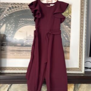 GB girls Burgundy Ruffle Sleeve Bodysuit